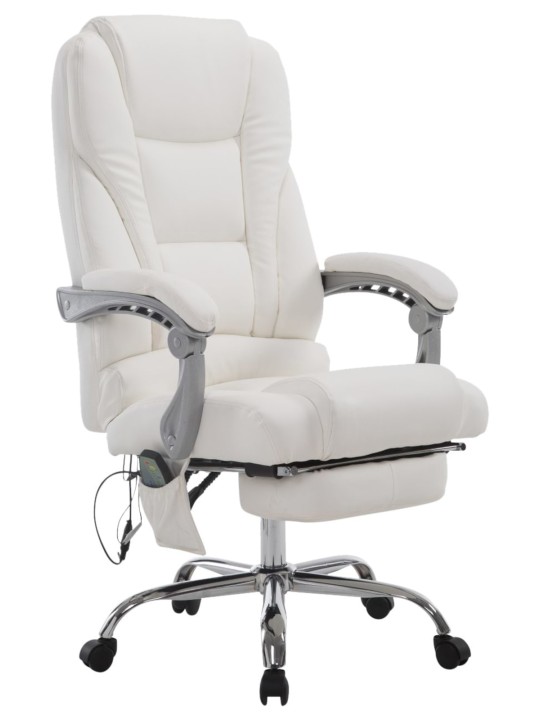 Pacific kontorstol med massagefunktion, hvid