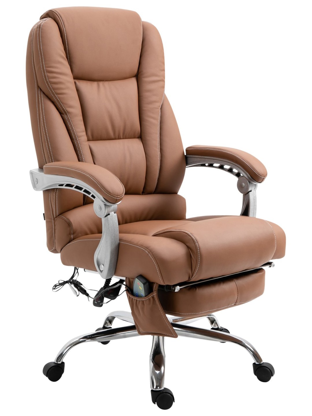 Pacific kontorstol med massagefunktion, lysebrun