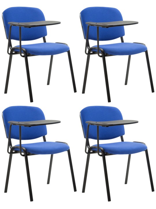 Sæt med 4 Ken stole med klapbordsstof, blå