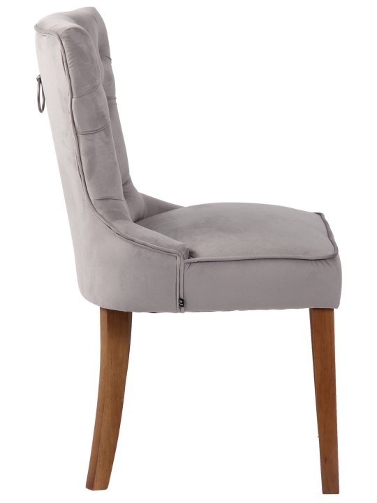 Sæt med 4 spisestuestole Franca velour antique-light, grå