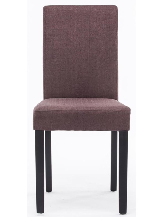 Sæt med 4 spisestuestole Ina stof, brun
