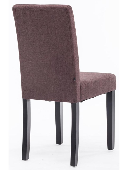 Sæt med 4 spisestuestole Ina stof, brun