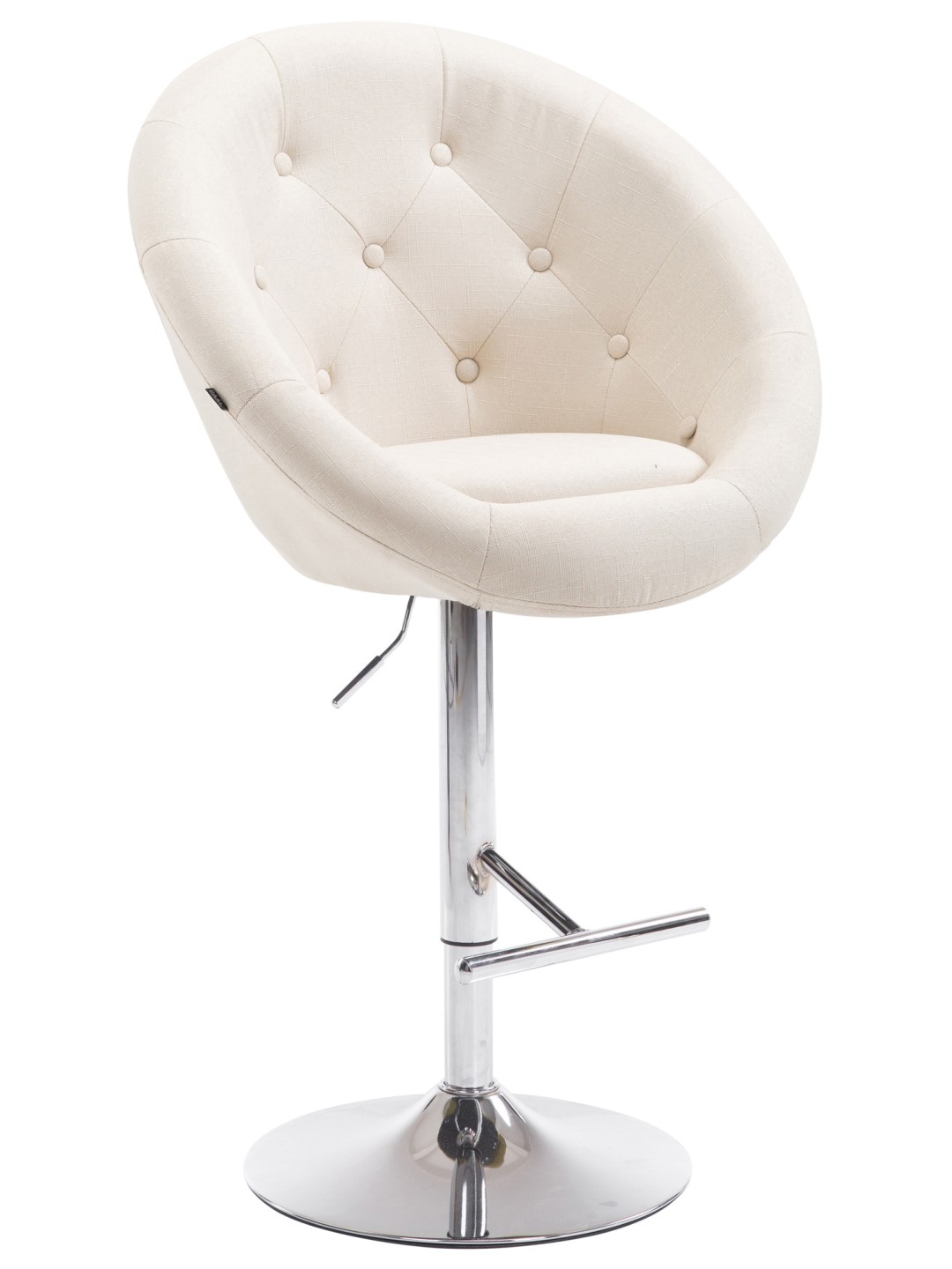 Barstol London V2 stof krom, creme