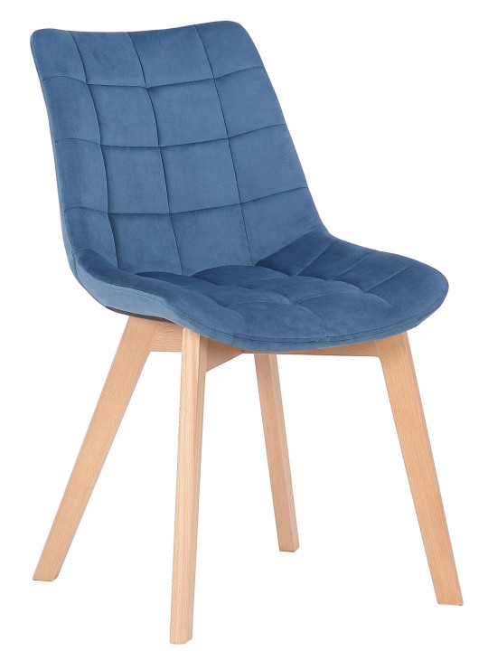 Sæt med 2 spisestuestole Passaic velvet, blå