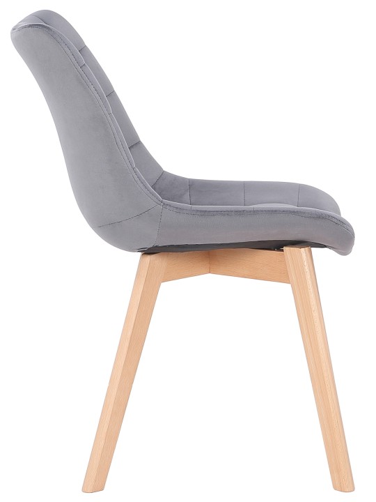 Sæt med 2 spisestuestole Passaic velvet, grå