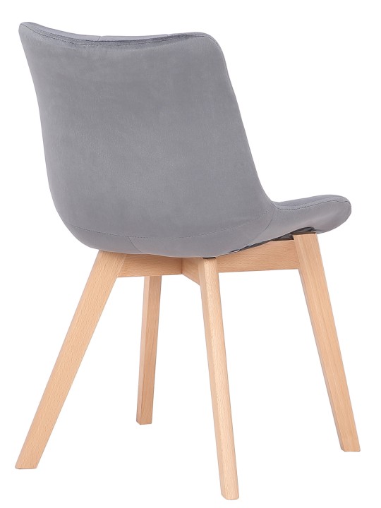 Sæt med 2 spisestuestole Passaic velvet, grå