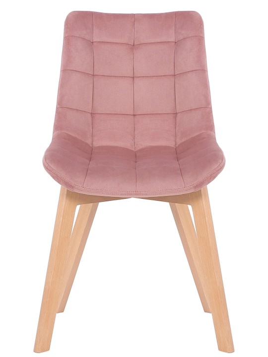 Sæt med 2 spisestuestole Passaic velvet, pink