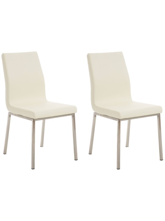 Sæt med 2 spisestuestole Colmar, creme