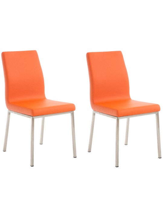 Sæt med 2 spisestuestole Colmar, orange