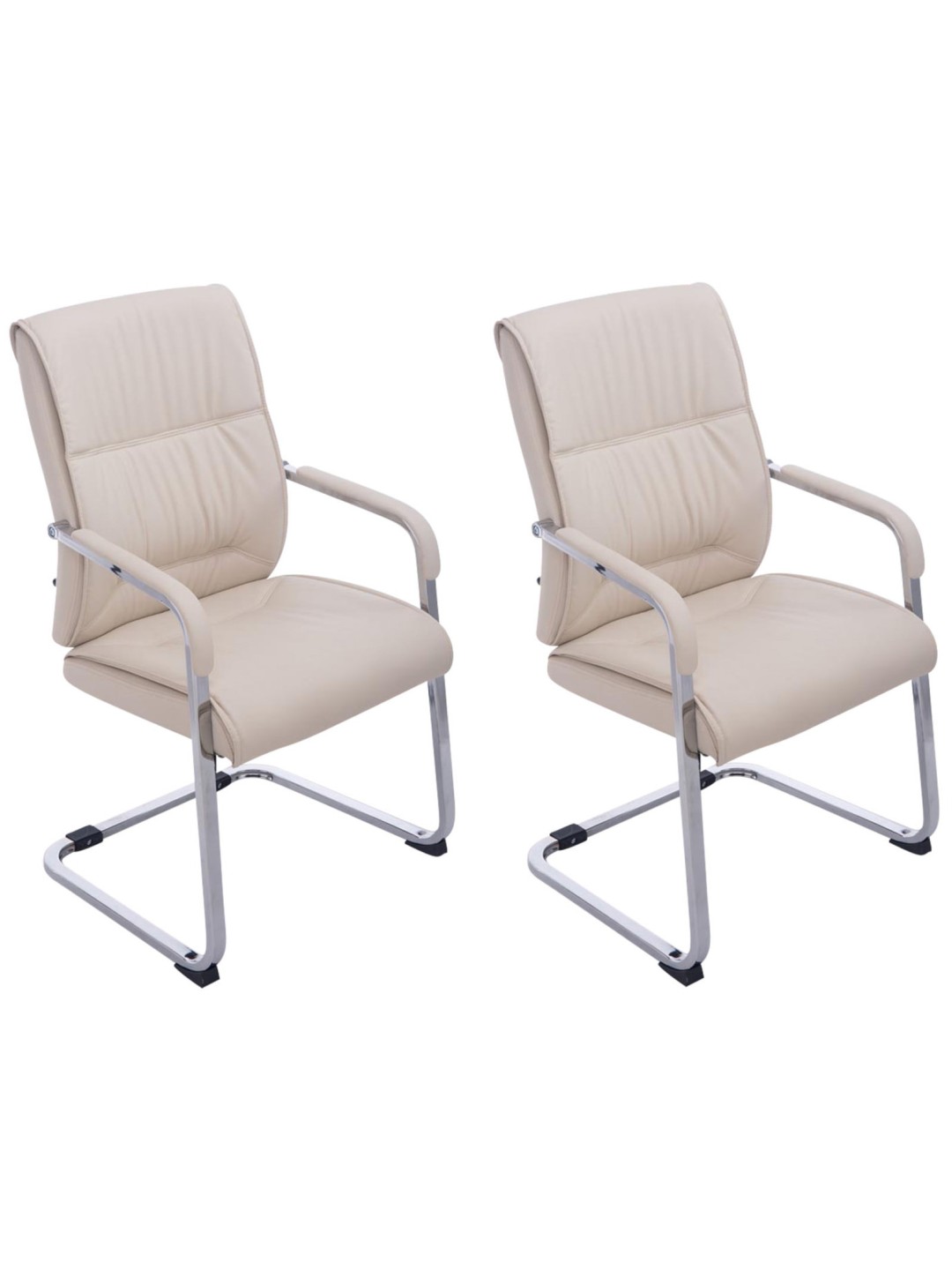 Sæt med 2 cantilever stole XL Anubis, creme