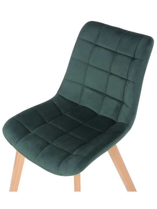 Sæt med 2 spisestuestole Passaic velvet, grøn