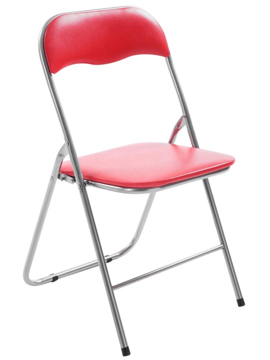Sæt med 4 klapstole Felix, rød/sølv
