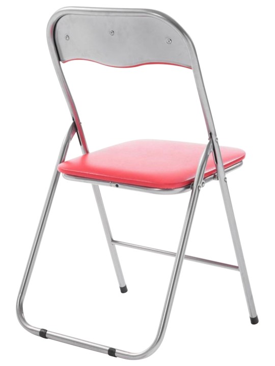 Sæt med 4 klapstole Felix, rød/sølv