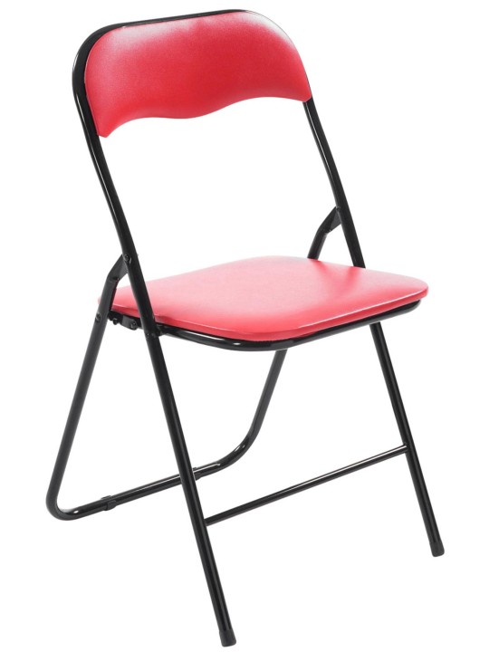 Sæt med 4 klapstole Felix, rød/sort