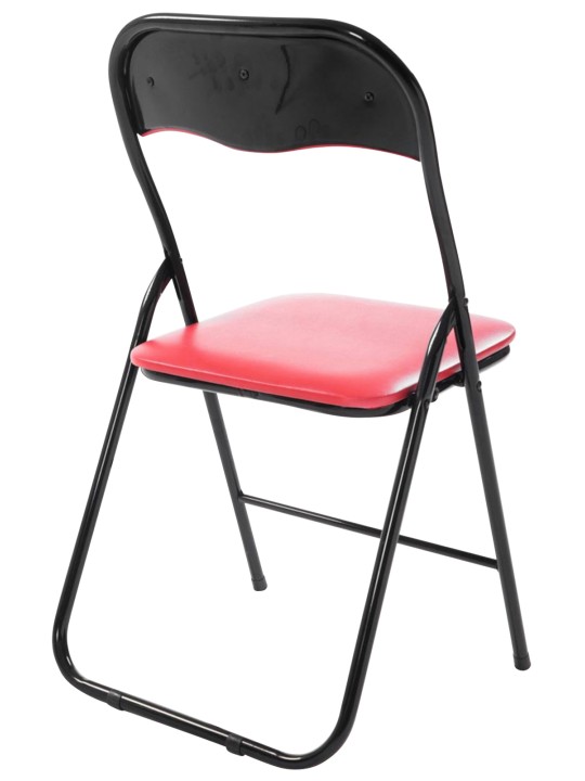 Sæt med 4 klapstole Felix, rød/sort