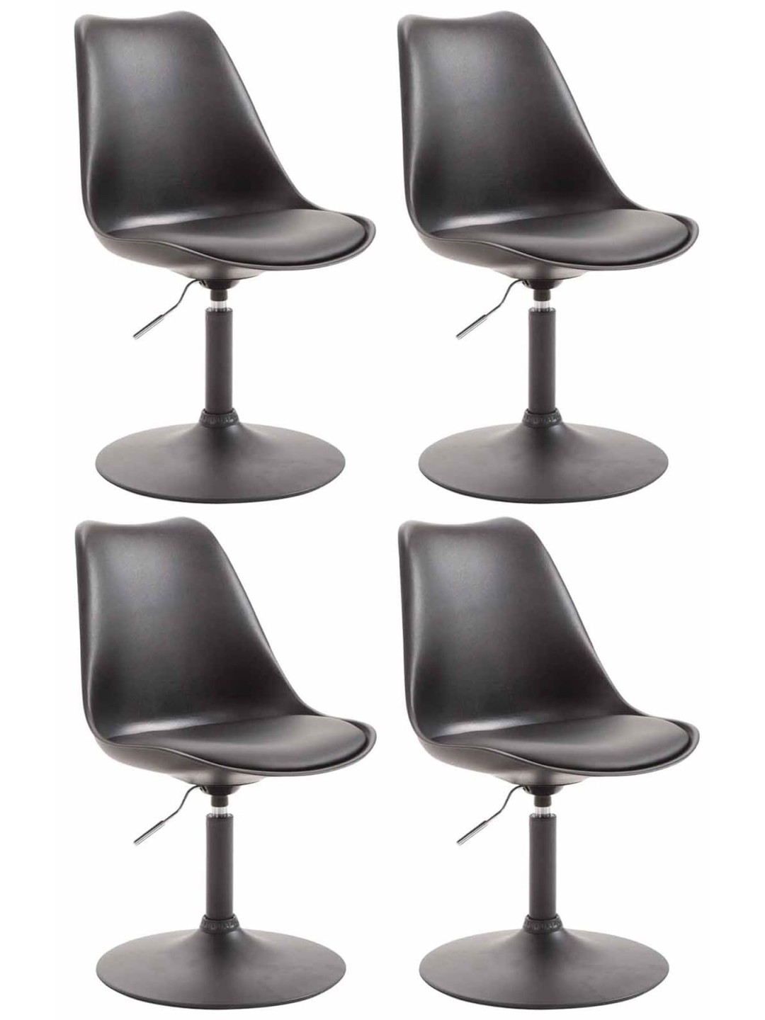 Sæt med 4 spisestuestole Maverick B plast, sort