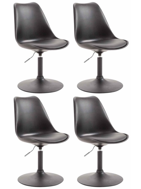 Sæt med 4 spisestuestole Maverick B plast, sort