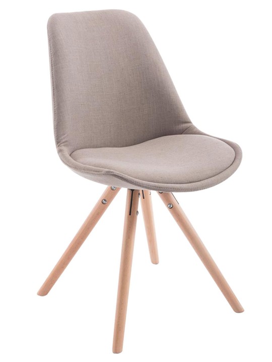 Sæt med 4 stole Toulouse stof Natura rund, taupe