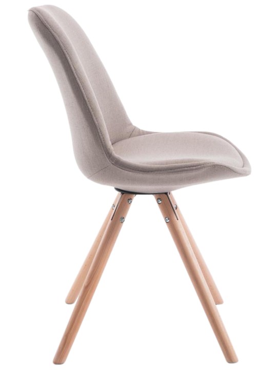 Sæt med 4 stole Toulouse stof Natura rund, taupe