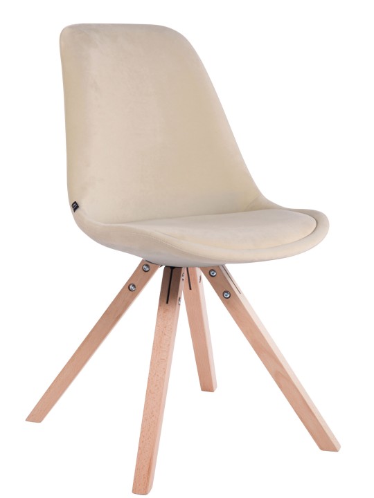 Sæt med 4 stole Toulouse velvet square natura, creme