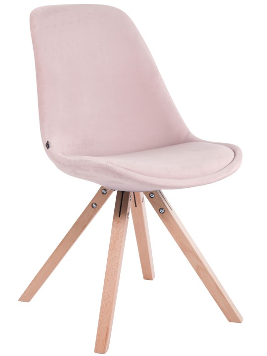 Sæt med 4 stole Toulouse velvet square natura, pink