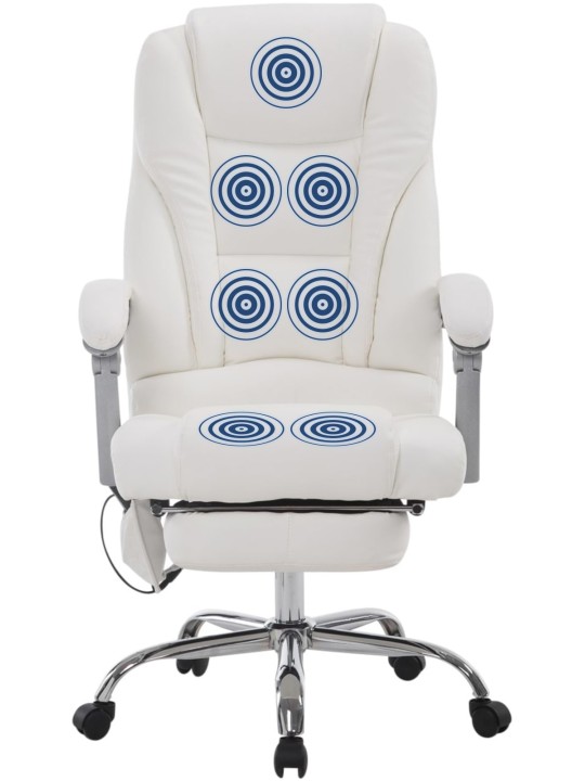 Pacific kontorstol med massagefunktion, hvid