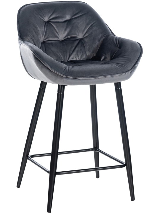 Barstol Gibson fløjl, mørkegrå