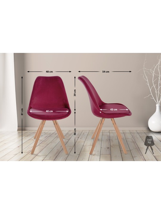Stol Sofia Velvet Rund, bordeaux