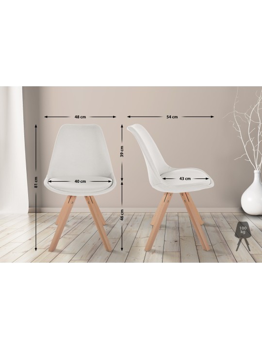 Stol Sofia Stof Firkant, creme