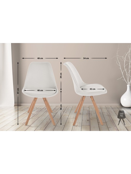 Stol Sofia Stof Rund, creme