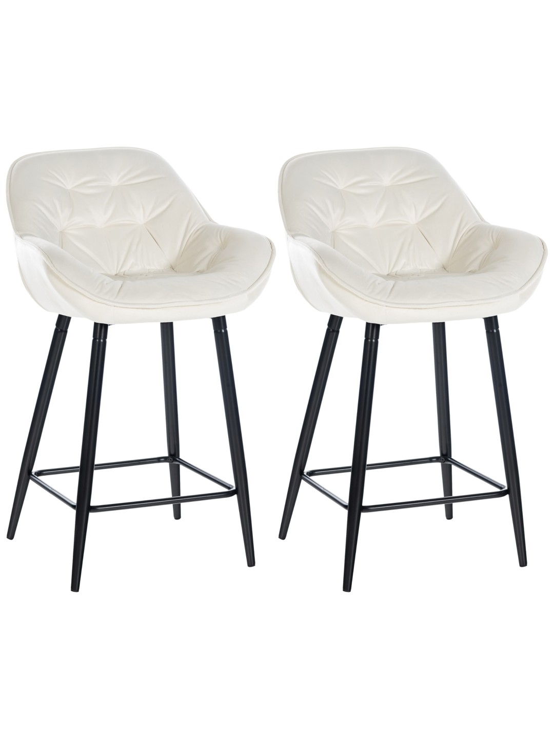 Sæt med 2 barstole Gibson velvet, creme