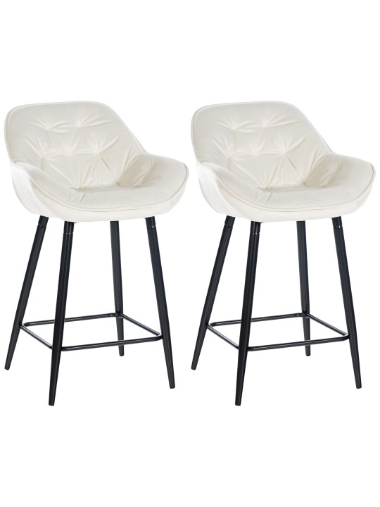 Sæt med 2 barstole Gibson velvet, creme Sæt med 2 barstole Gibson velvet, creme