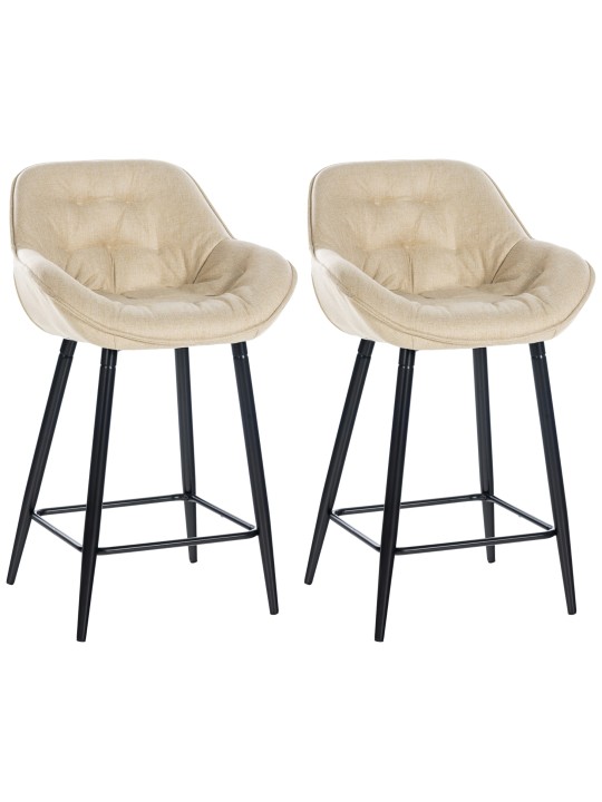 Sæt med 2 barstole Gibson stof, creme Sæt med 2 barstole Gibson stof, creme