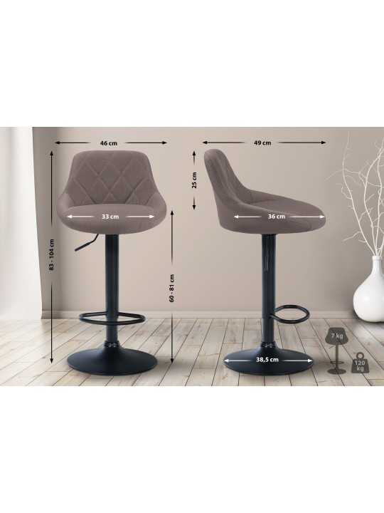 Barstol Lazio stof, taupe