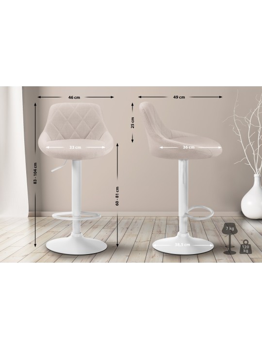 Barstol Lazio stof, creme