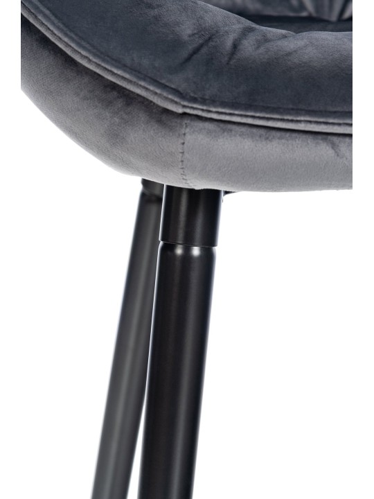 Barstol Gibson fløjl, mørkegrå
