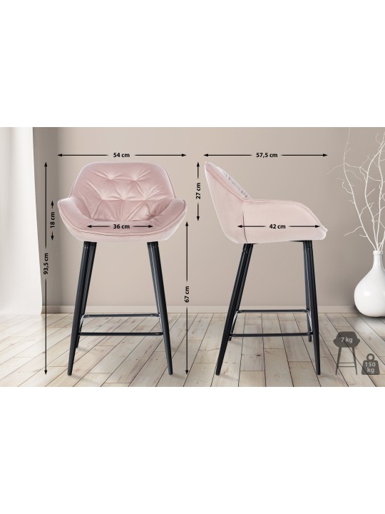 Barstol Gibson velvet, pink Barstol Gibson velvet, pink