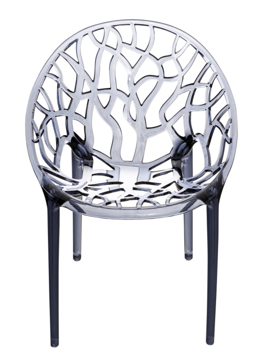 SÆT med 2 stabelstole CRYSTAL, grå