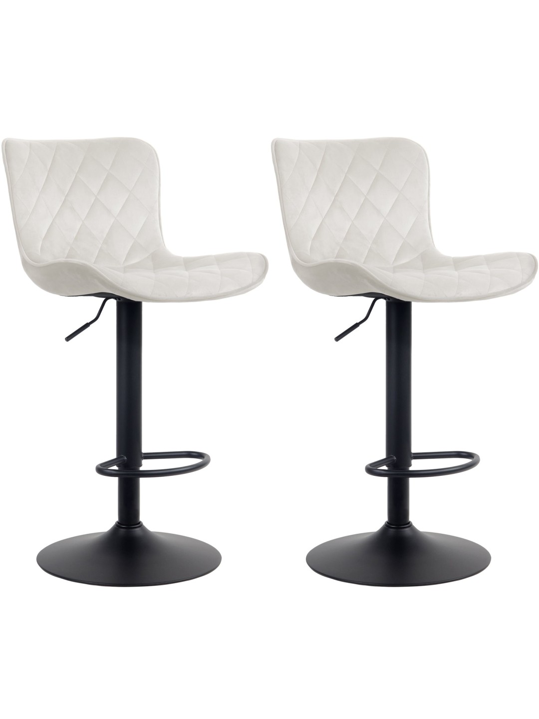 Sæt med 2 barstole Emma velvet, creme