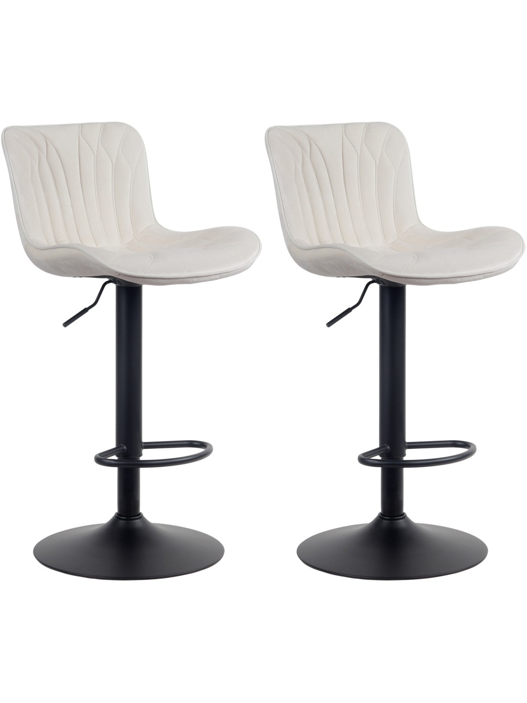 Sæt med 2 barstole Linus velvet, creme
