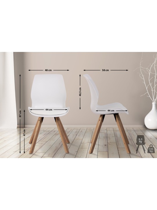 Stol Luna plast, hvid