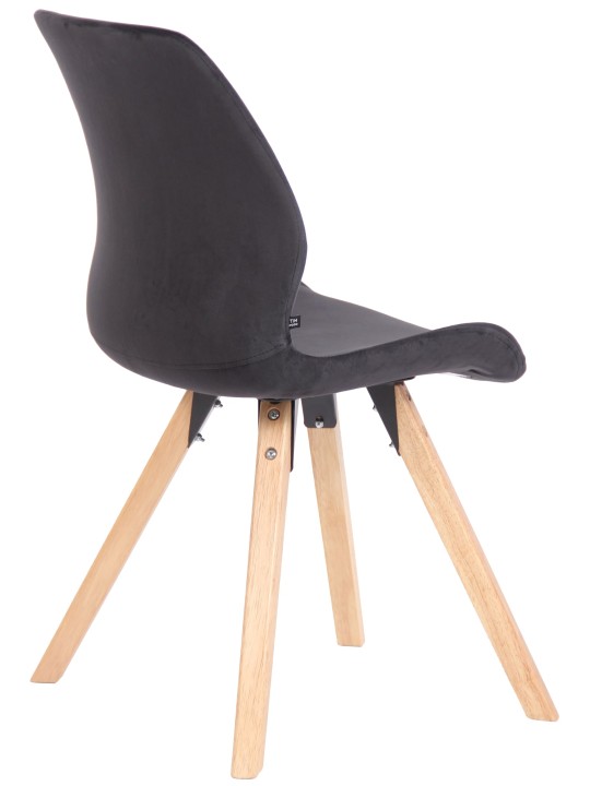 Sæt med 2 stole Luna velvet, sort