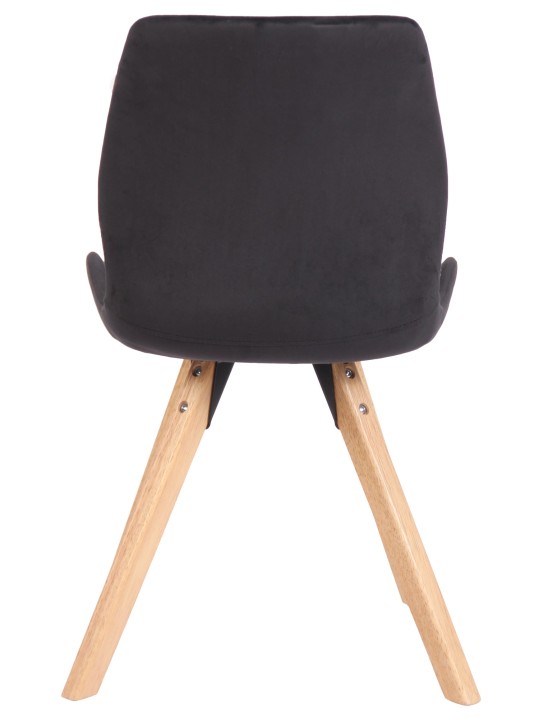 Sæt med 2 stole Luna velvet, sort