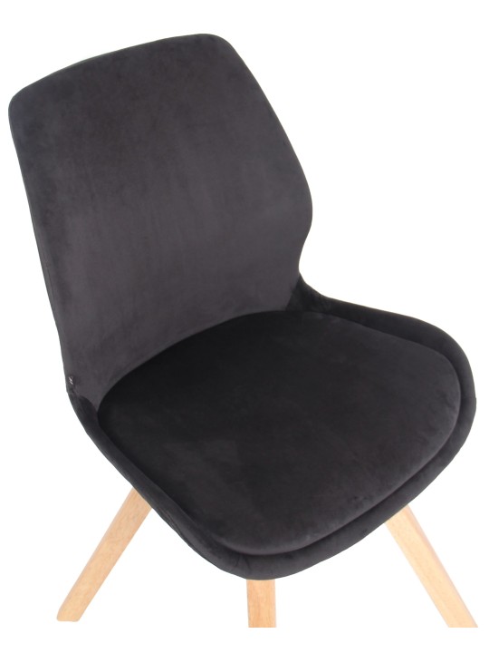 Sæt med 2 stole Luna velvet, sort