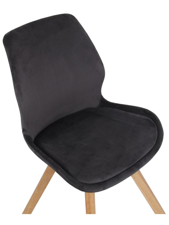 Sæt med 2 stole Luna velvet, mørkegrå