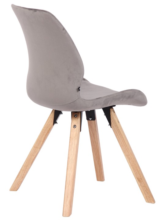 Sæt med 2 stole Luna velvet, grå