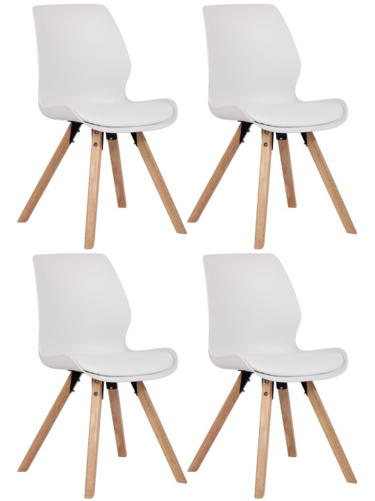 Sæt med 4 stole Luna plastic, hvid Sæt med 4 stole Luna plastic, hvid