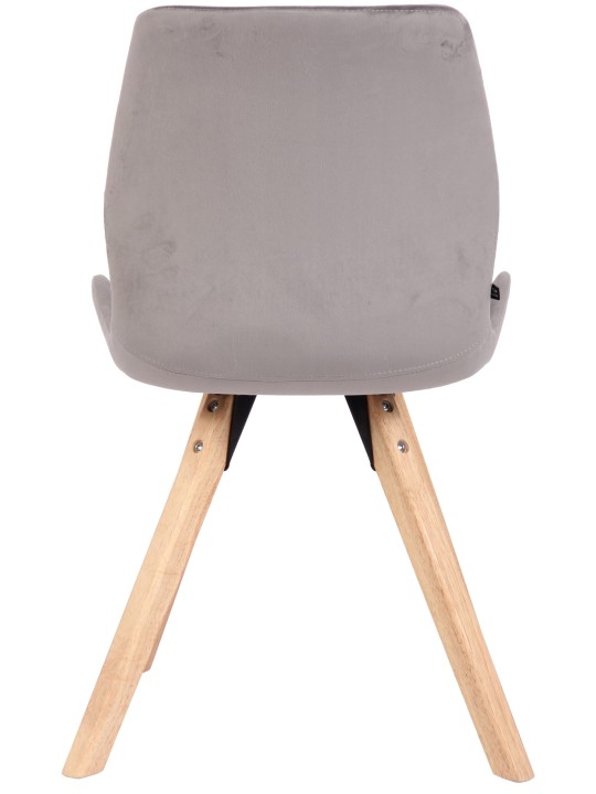Sæt med 4 stole Luna velvet, grå