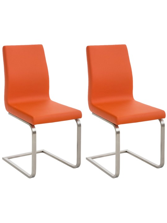 Sæt med 2 Belfort spisestuestole, orange