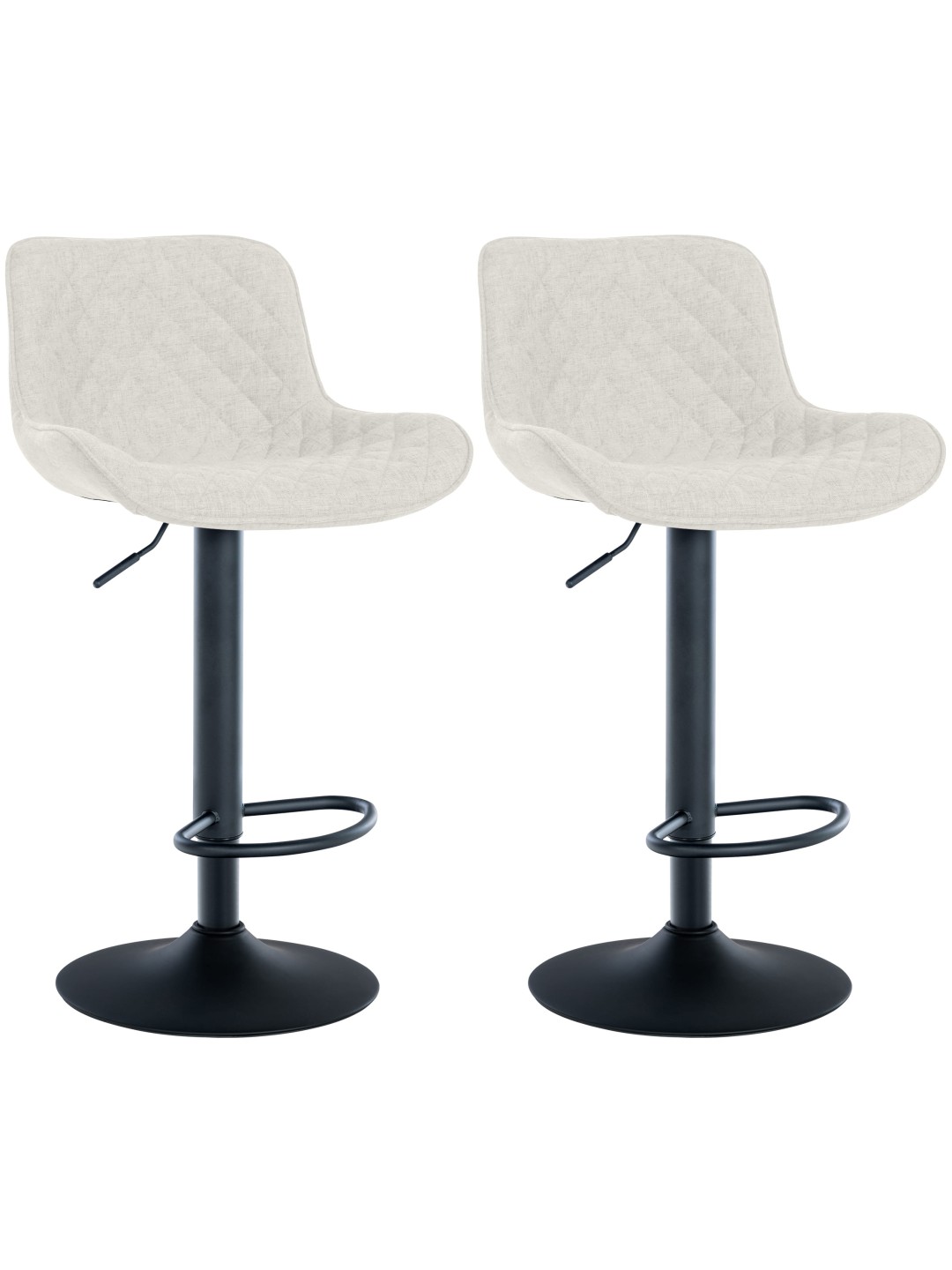 Sæt med 2 barstole Minosa stof, creme